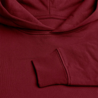 Honig Dealer Teenager Hoodie in Burgunderrot – Stoff im Detail