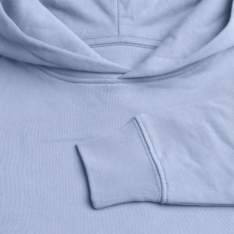 Honig Dealer Teenager Hoodie in Himmelblau – Stoff im Detail