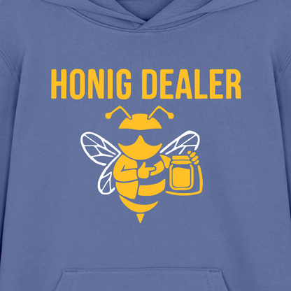 Honig Dealer Teenager Hoodie in Leuchtblau – Druck im Detail