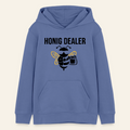 Honig Dealer Teenager Hoodie in Leuchtblau – Vorderseite