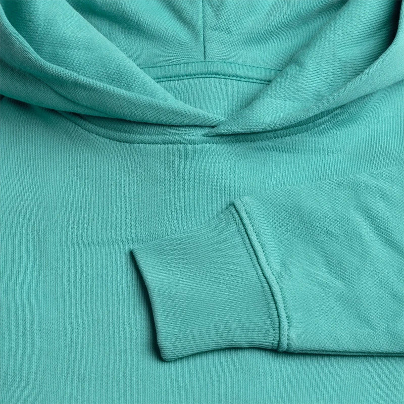 Honig Dealer Teenager Hoodie in Poolblau – Stoff im Detail