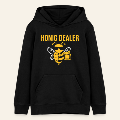 Honig Dealer Teenager Hoodie in Schwarz – Vorderseite