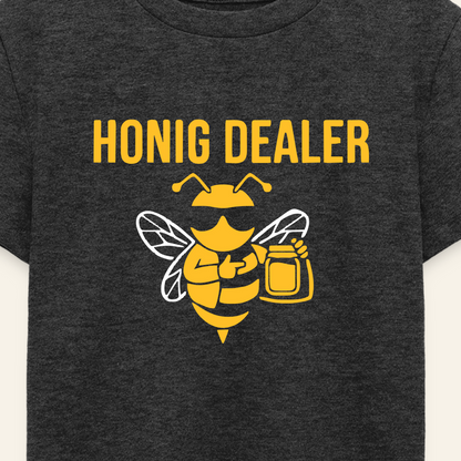Honig Dealer Teenager T-Shirt in Anthrazit meliert – Druck im Detail