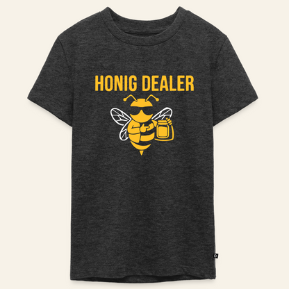 Honig Dealer Teenager T-Shirt in Anthrazit meliert – Vorderseite