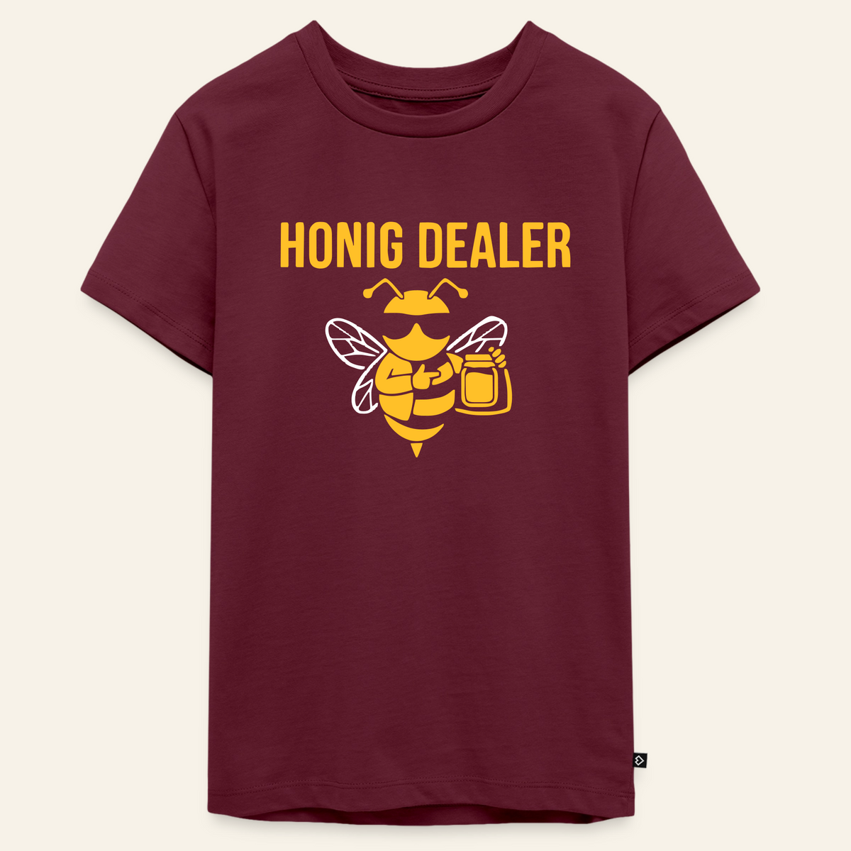 Honig Dealer Teenager T-Shirt in Burgunderrot – Vorderseite