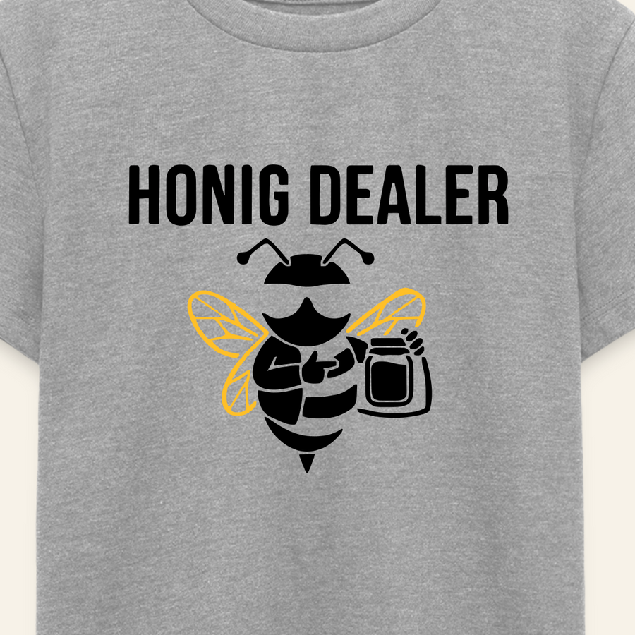 Honig Dealer Teenager T-Shirt in Grau meliert – Druck im Detail