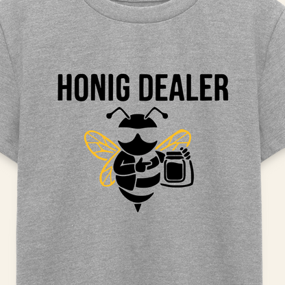 Honig Dealer Teenager T-Shirt in Grau meliert – Druck im Detail