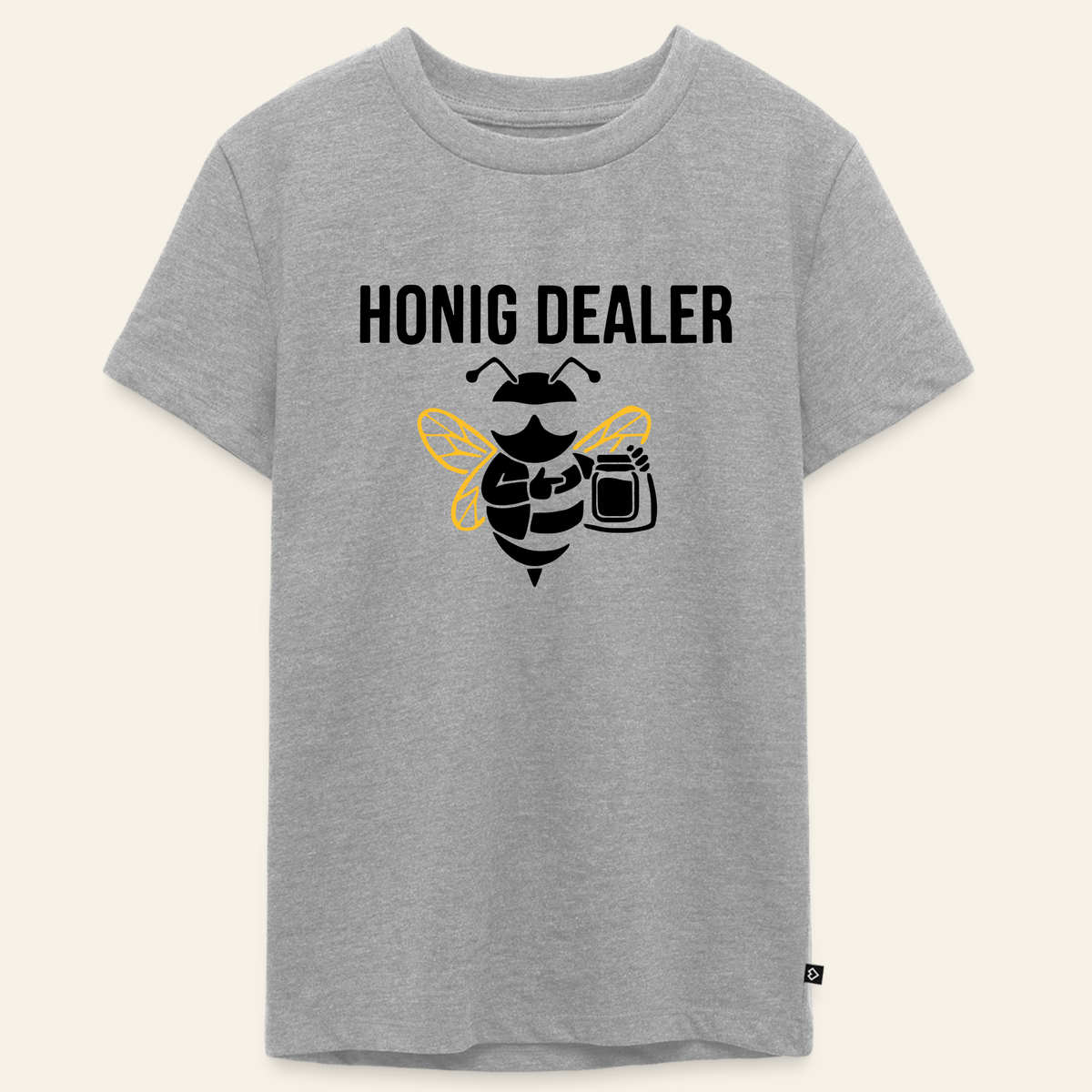 Honig Dealer Teenager T-Shirt in Grau meliert – Vorderseite
