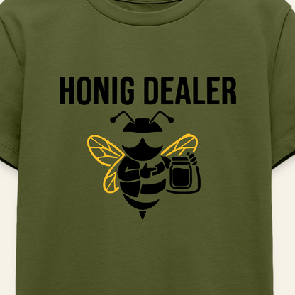 Honig Dealer Teenager T-Shirt in Khaki – Druck im Detail