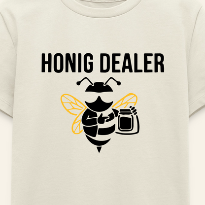 Honig Dealer Teenager T-Shirt in Naturweiß – Druck im Detail
