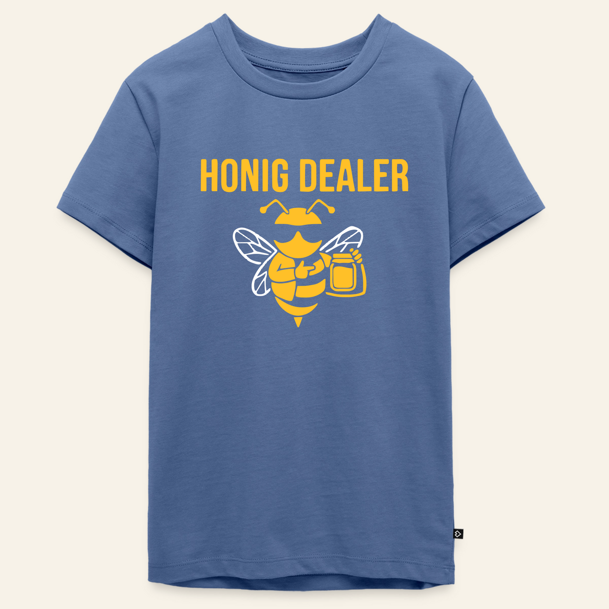 Honig Dealer Teenager T-Shirt in Steinblau – Vorderseite