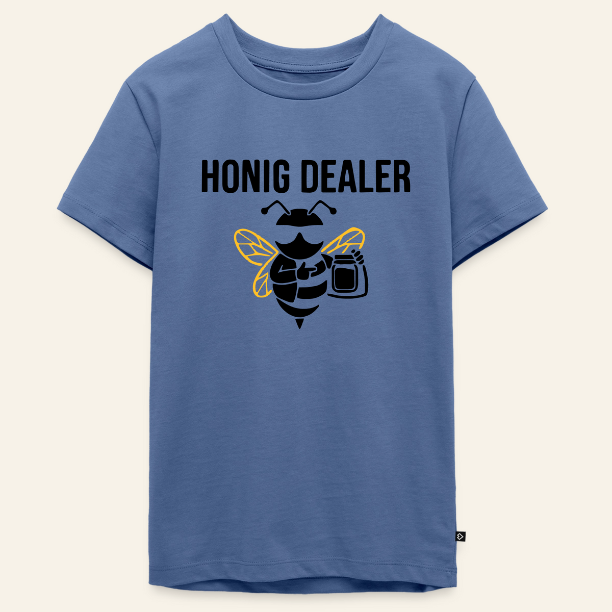 Honig Dealer Teenager T-Shirt in Steinblau – Vorderseite