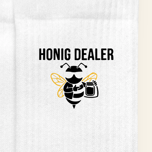 Honig Dealer Tennissocken – Druck im Detail