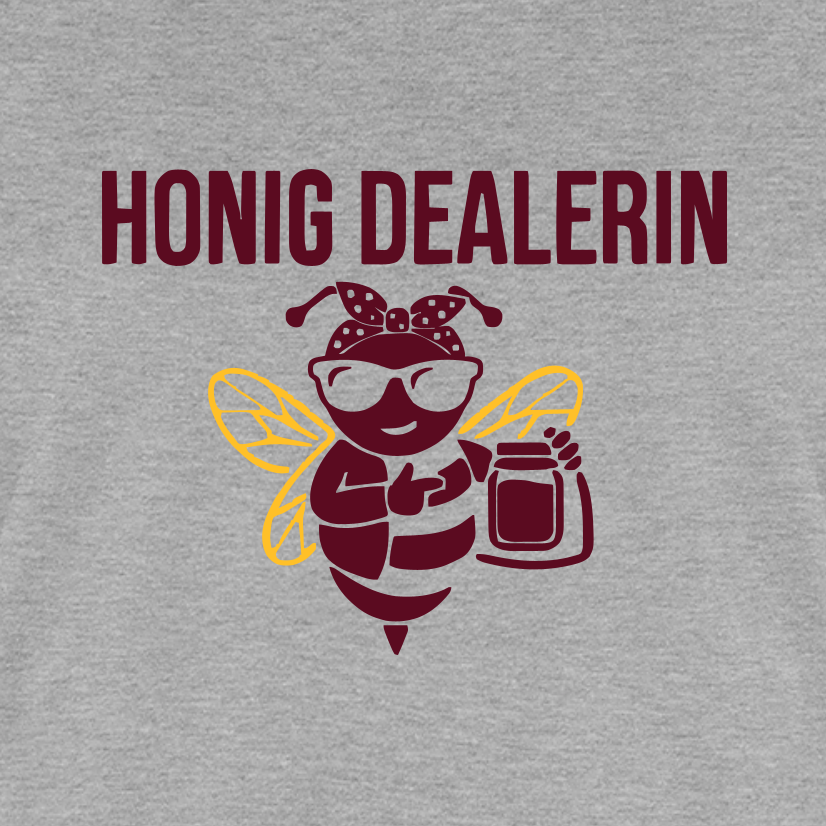 Honig Dealerin T-Shirt in Grau – Druck im Detail