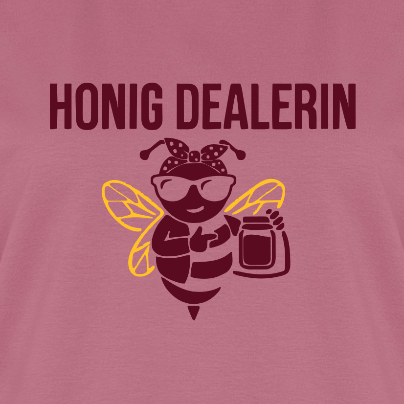 Honig Dealerin T-Shirt in Mauve – Druck im Detail