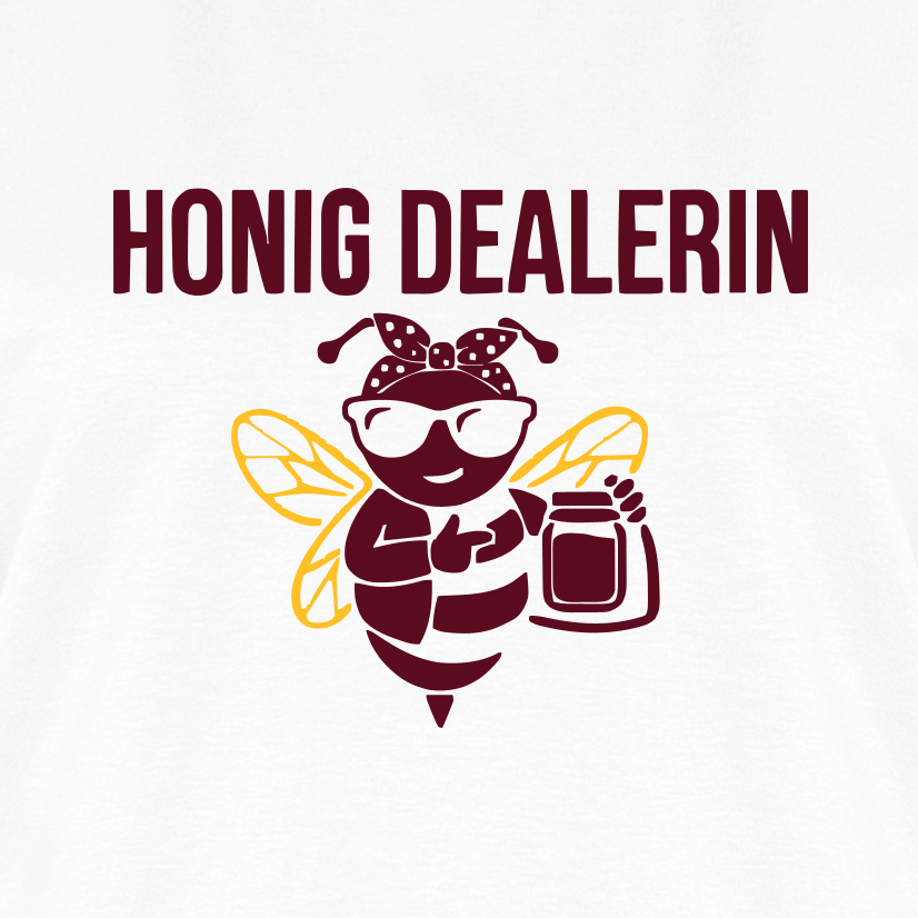 Honig Dealerin T-Shirt in Weiß – Druck im Detail