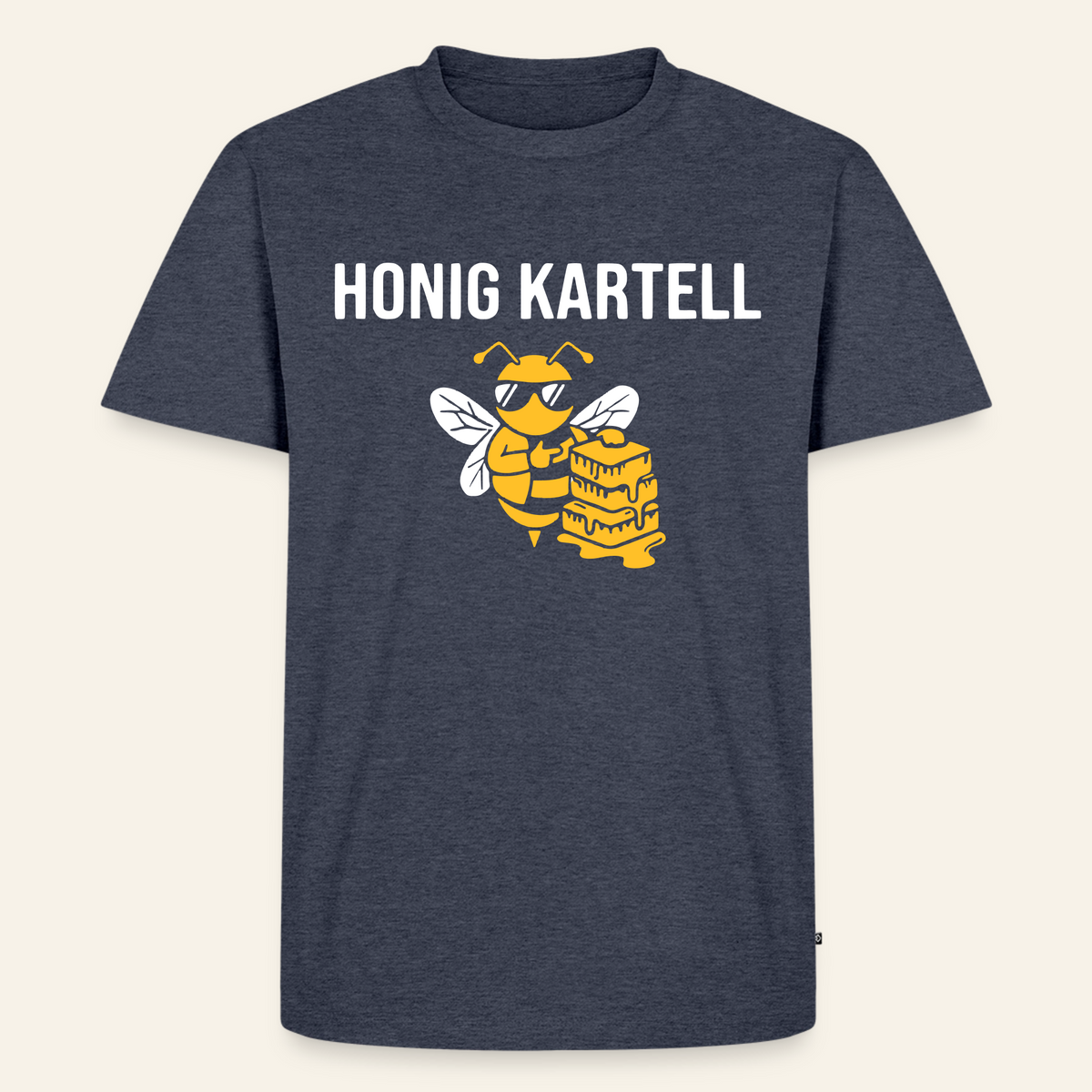Honig Kartell T-Shirt in Jeansblau – Vorderseite