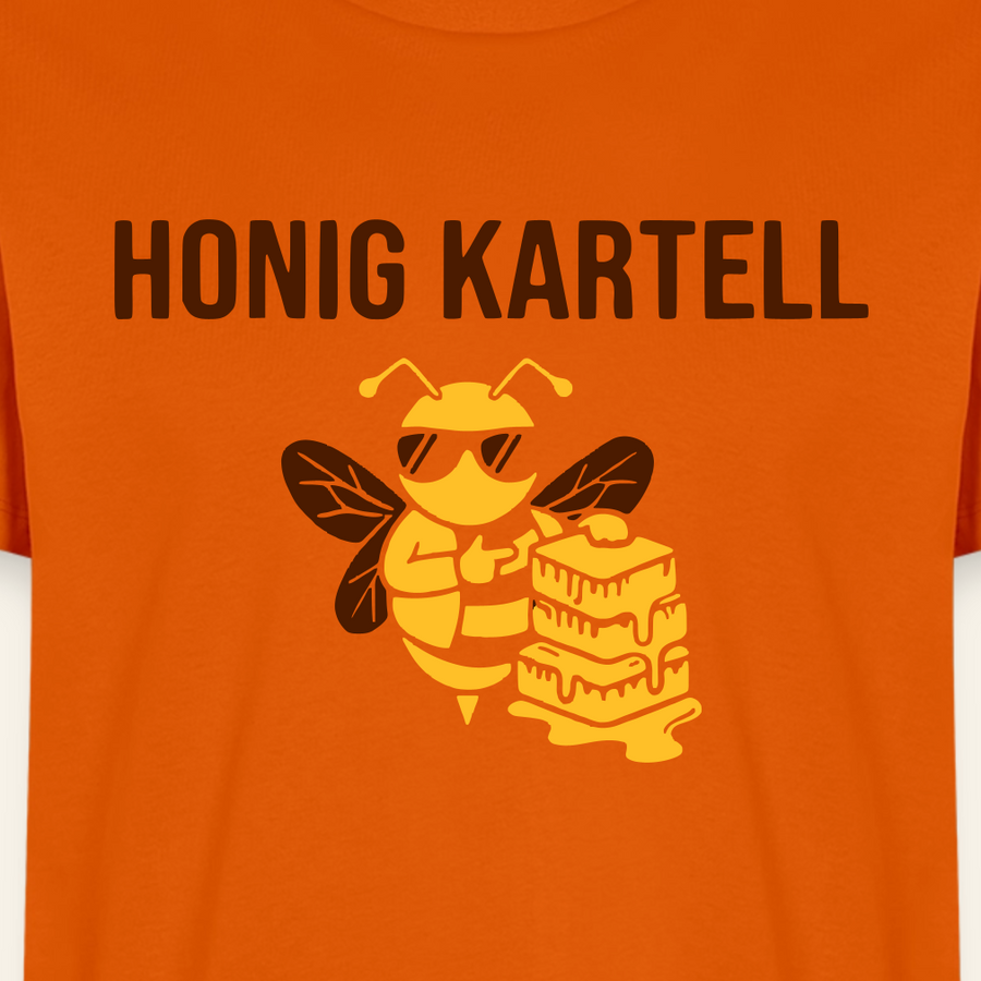 Honig Kartell T-Shirt in Orange – Druck im Detail