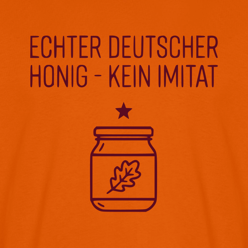 Honig Pur T-Shirt in Orange – Druck im Detail