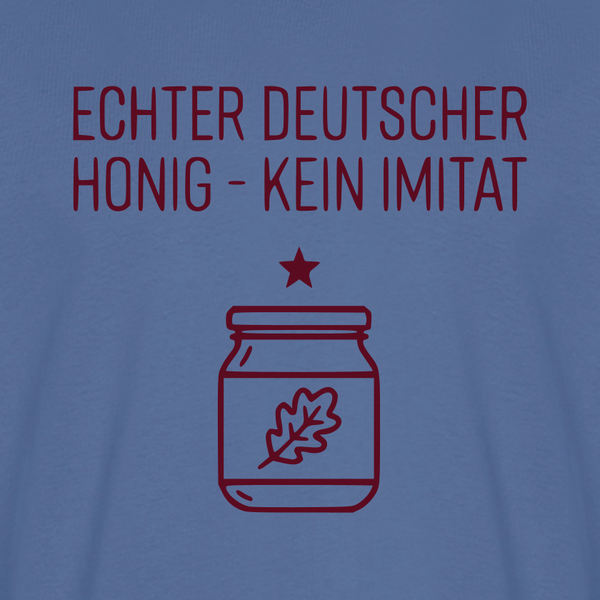 Honig Pur T-Shirt in Steinblau – Druck im Detail