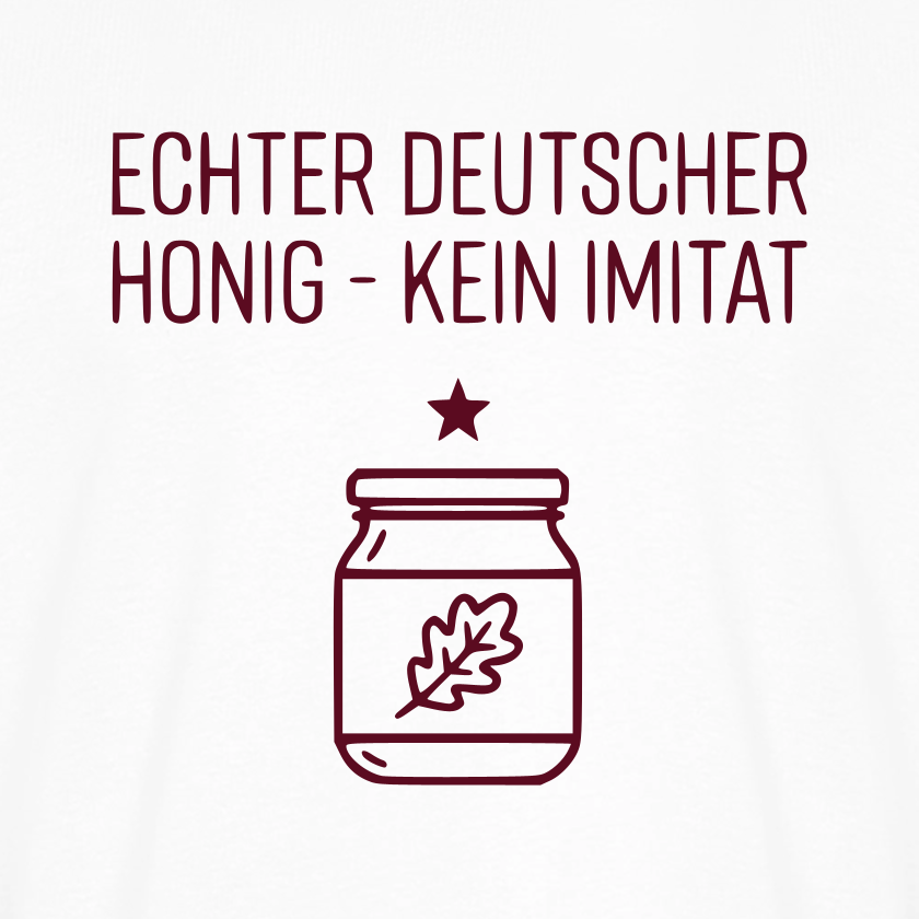 Honig Pur T-Shirt in Weiß – Druck im Detail
