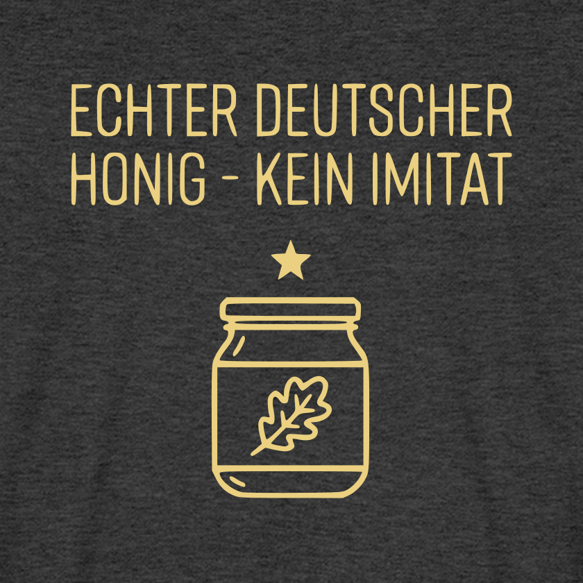 Honig Pur T-Shirt in Anthrazit – Druck im Detail
