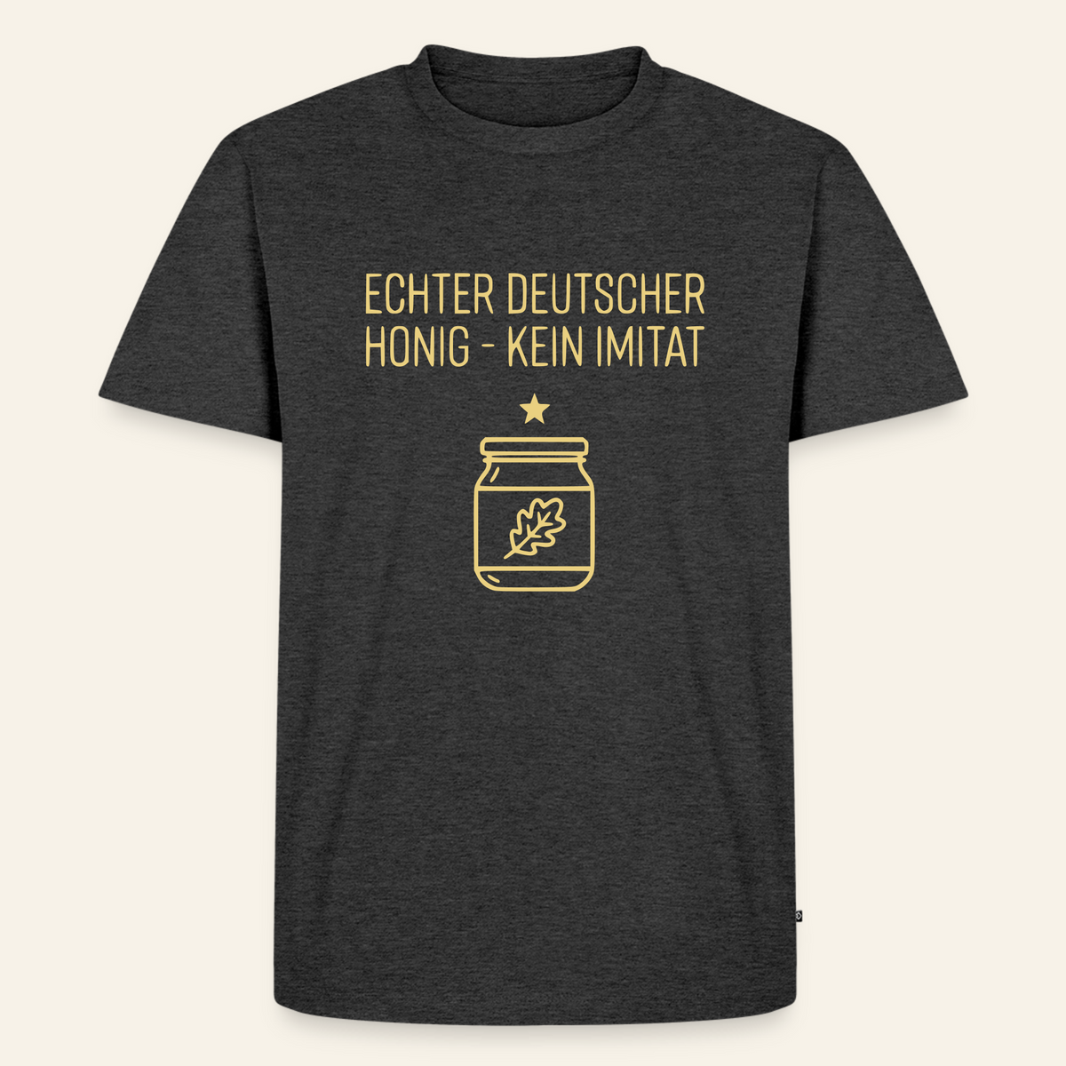 Honig Pur T-Shirt in Anthrazit – Vorderseite
