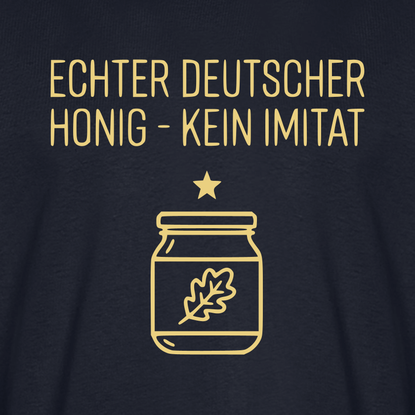 Honig Pur T-Shirt in Dunkelblau – Druck im Detail