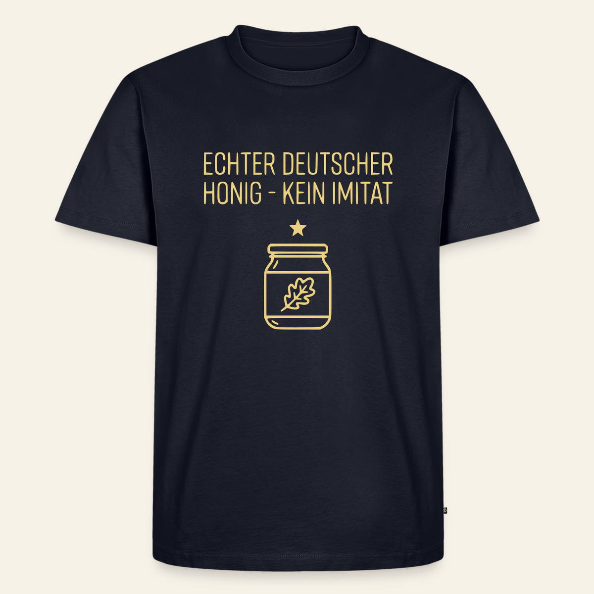 Honig Pur T-Shirt in Dunkelblau – Vorderseite