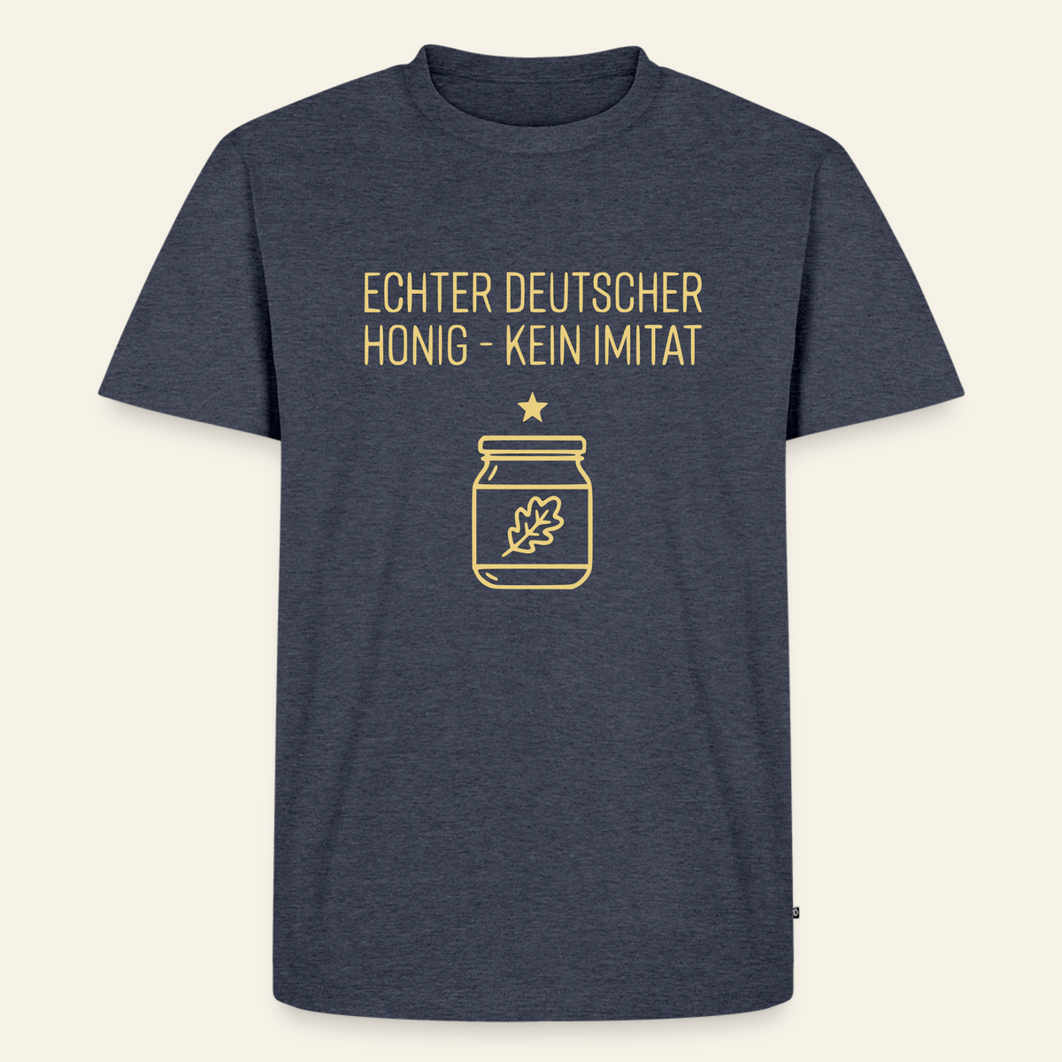 Honig Pur T-Shirt in Jeansblau – Vorderseite