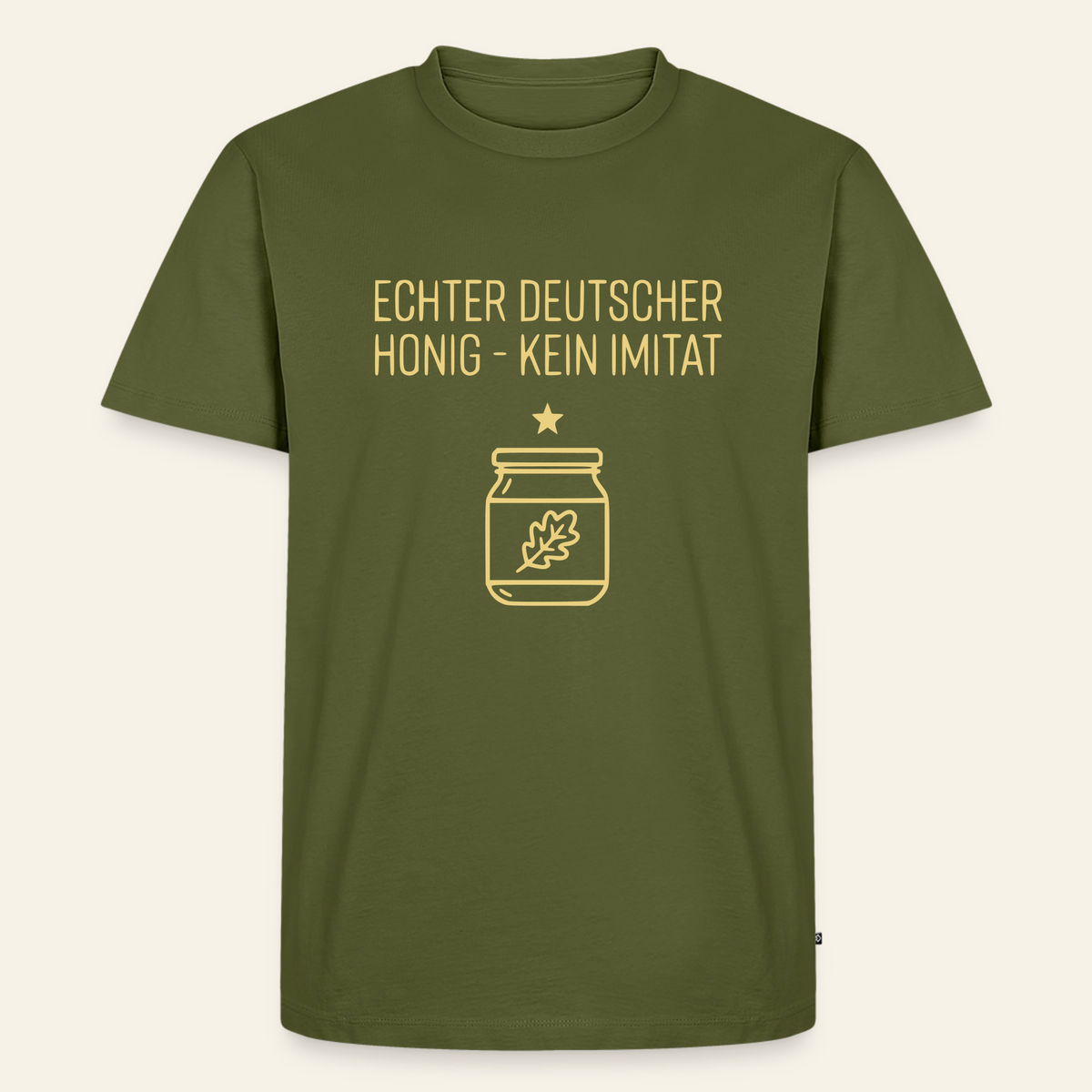 Honig Pur T-Shirt in Khaki – Vorderseite
