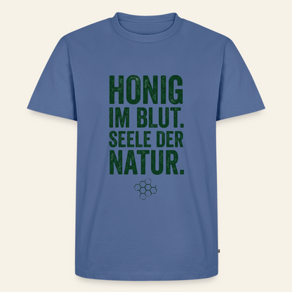 Honigblut T-Shirt in Steinblau – Vorderseite