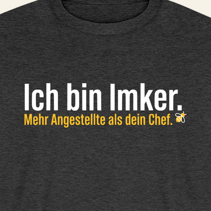 Ich bin Imker T-Shirt in Anthrazit – Druck im Detail
