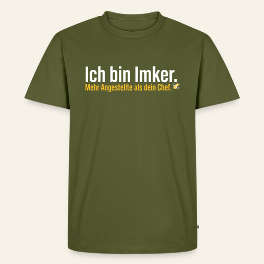 Ich bin Imker T-Shirt in Khaki – Vorderseite