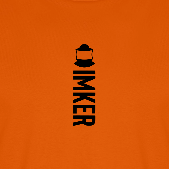 IMKER Code Alpha T-Shirt in Orange – Druck im Detail
