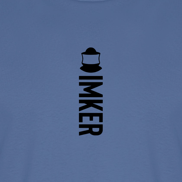 IMKER Code Alpha T-Shirt in Steinblau – Druck im Detail