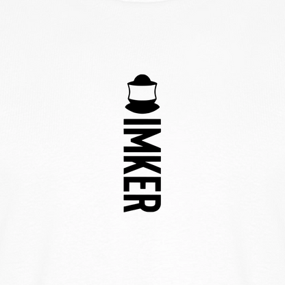 IMKER Code Alpha T-Shirt in Weiß – Druck im Detail