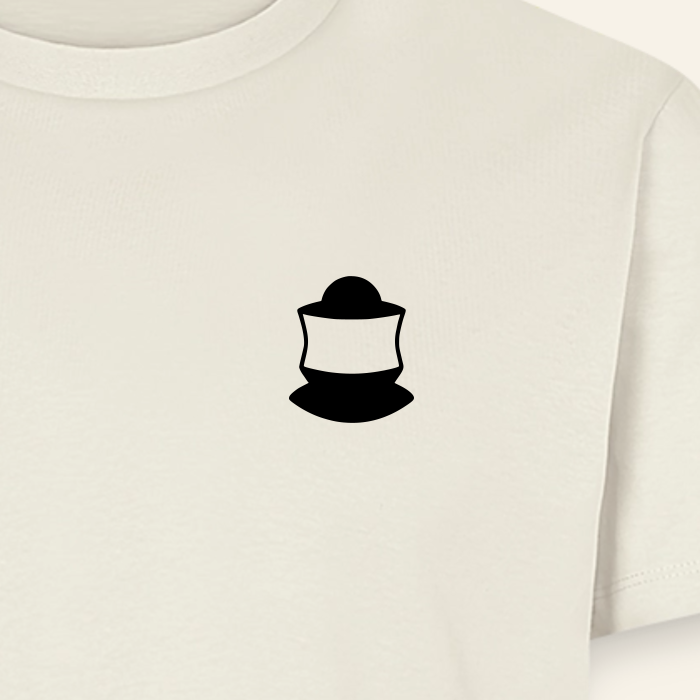 IMKER Code Bravo T-Shirt in Naturweiß – Druck im Detail