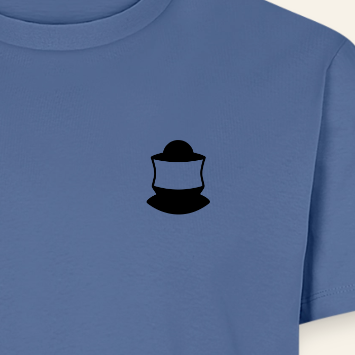 IMKER Code Bravo T-Shirt in Steinblau – Druck im Detail