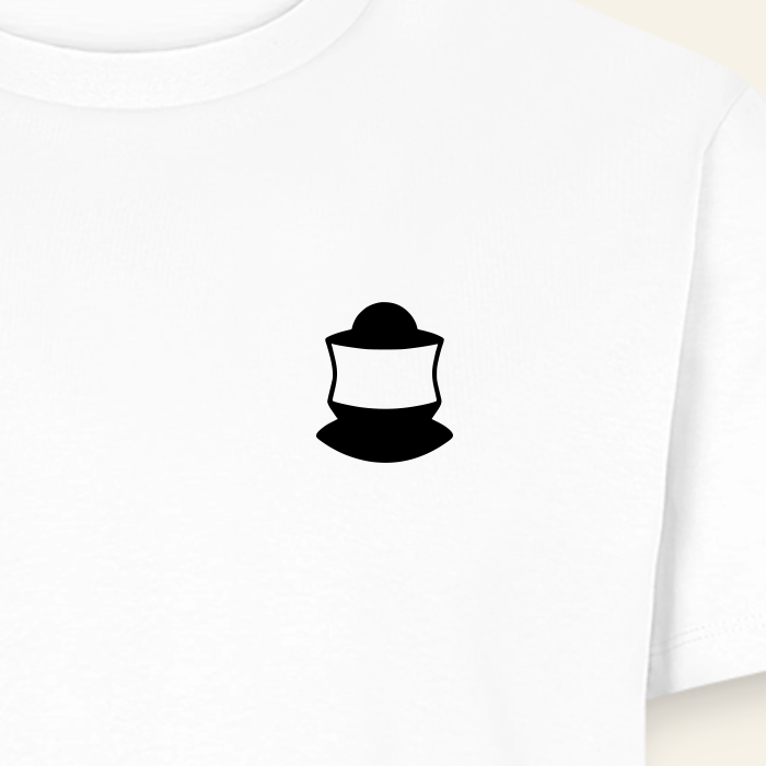 IMKER Code Bravo T-Shirt in Weiß – Druck im Detail