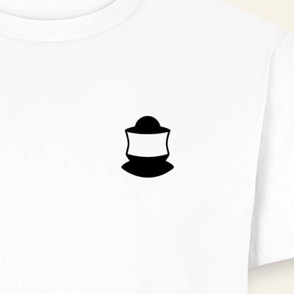IMKER Code Bravo T-Shirt in Weiß – Druck im Detail