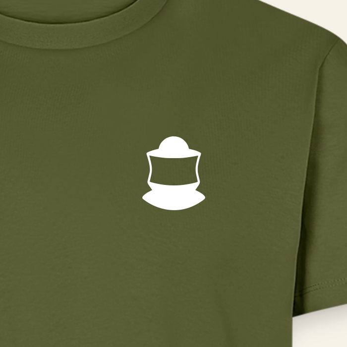 IMKER Code Bravo T-Shirt in Khaki – Druck im Detail