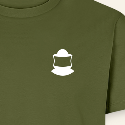 IMKER Code Bravo T-Shirt in Khaki – Druck im Detail