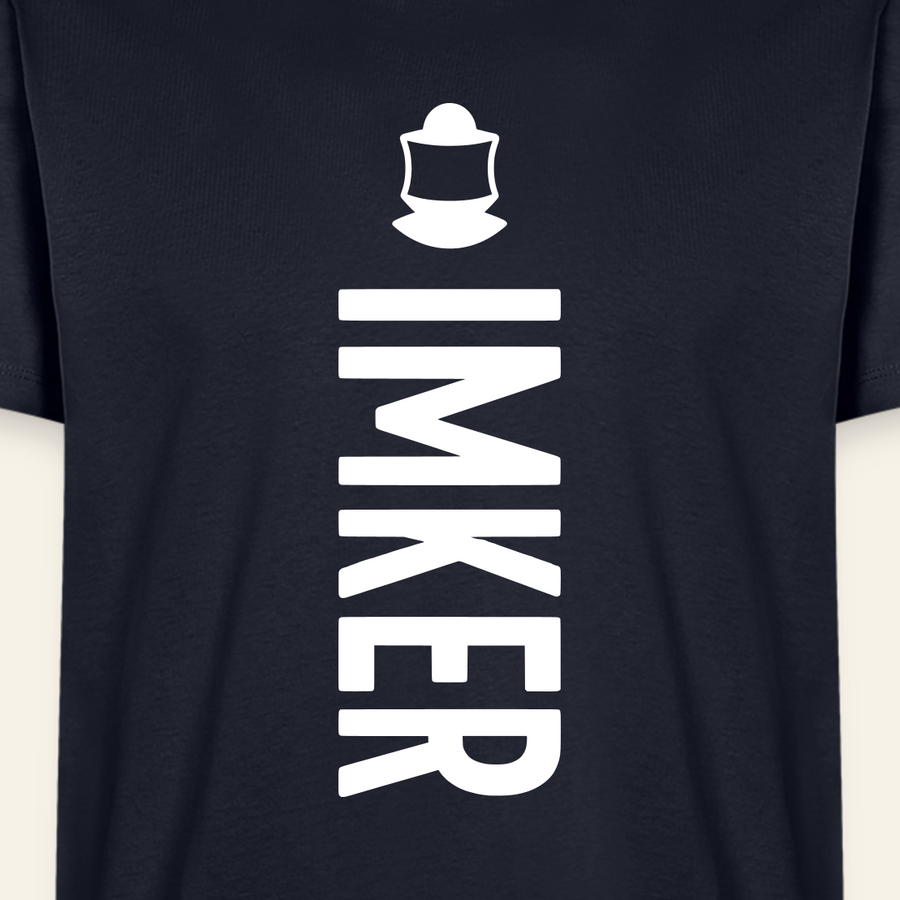 IMKER Code Charlie T-Shirt in Dunkelblau – Druck im Detail