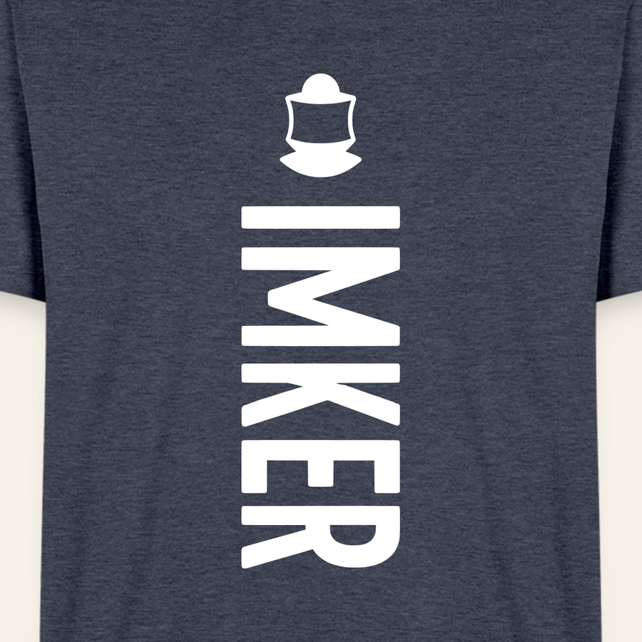 IMKER Code Charlie T-Shirt in Jeansblau – Druck im Detail