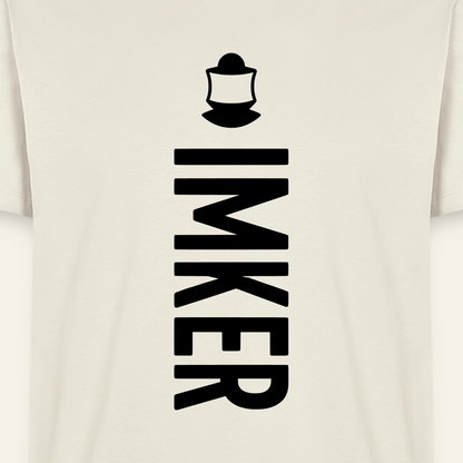 IMKER Code Charlie T-Shirt in Naturweiß – Druck im Detail