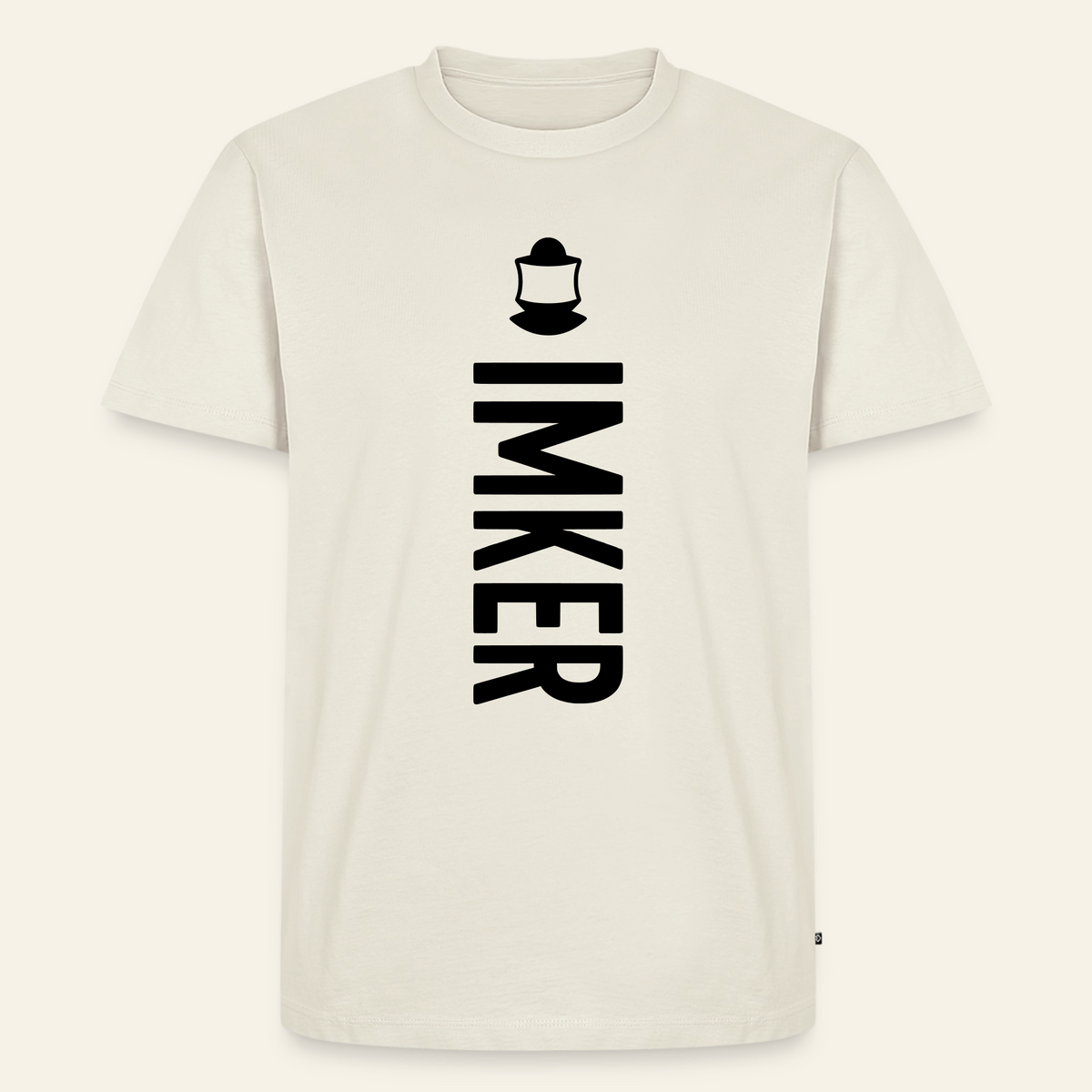 IMKER Code Charlie T-Shirt in Naturweiß – Vorderseite