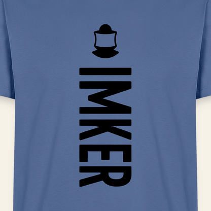 IMKER Code Charlie T-Shirt in Steinblau – Druck im Detail