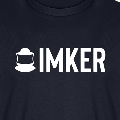 IMKER Code Prime T-Shirt in Dunkelblau – Druck im Detail