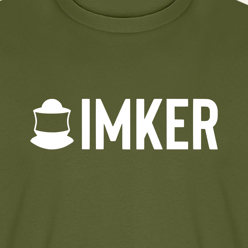 IMKER Code Prime T-Shirt in Khaki – Druck im Detail
